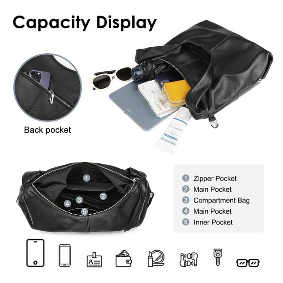 Hobo Bag Handbags, Genuine Leather Crossbody Bags Shoulder Purses >:( - Picture 3 of 7